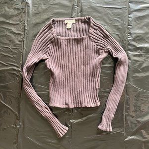 Forever 21 Purple Long Sleeve Crop Top